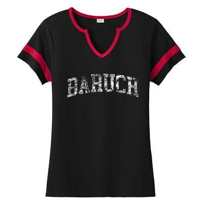 Baruch Vintage Retro College Athletic Sports Ladies Halftime Notch Neck Tee