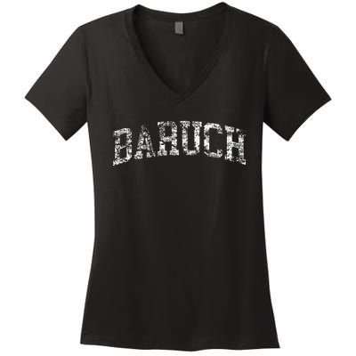 Baruch Vintage Retro College Athletic Sports Women's V-Neck T-Shirt