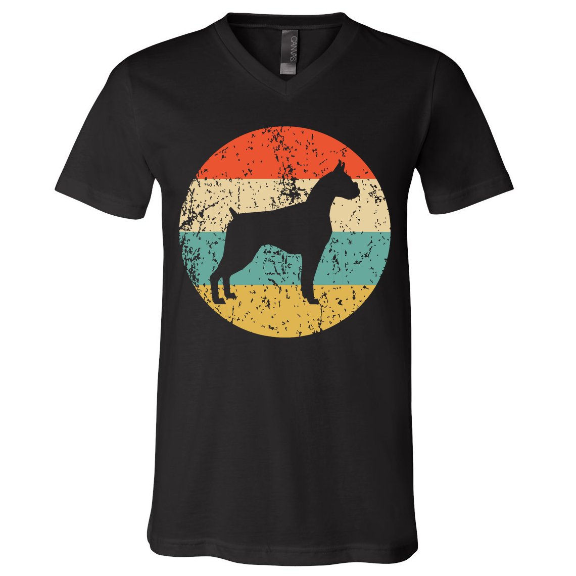Boxer Vintage Retro Boxer Dog V-Neck T-Shirt