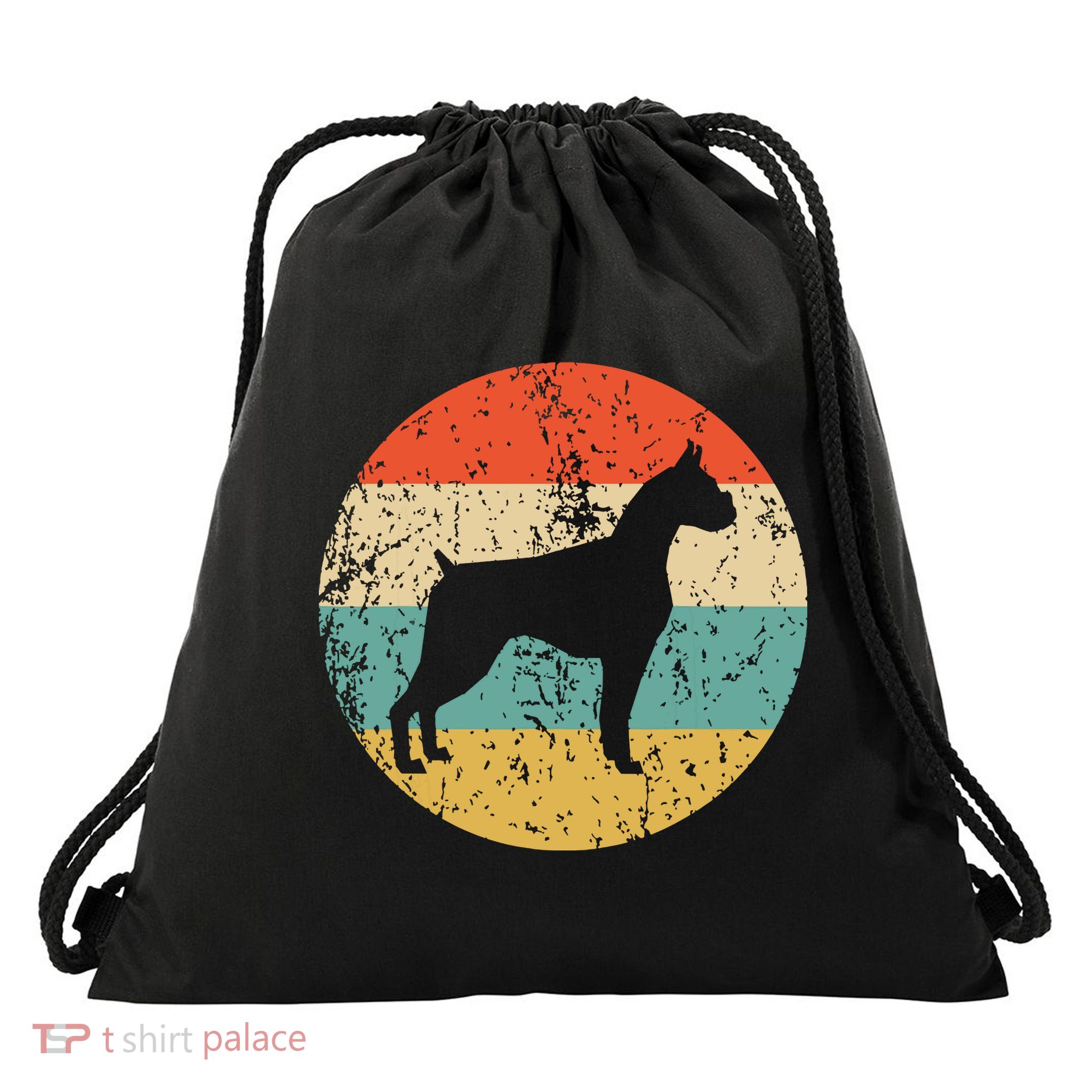 Boxer Vintage Retro Boxer Dog Drawstring Bag