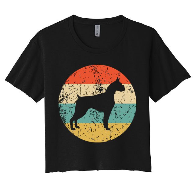 Boxer Vintage Retro Boxer Dog Crop Top