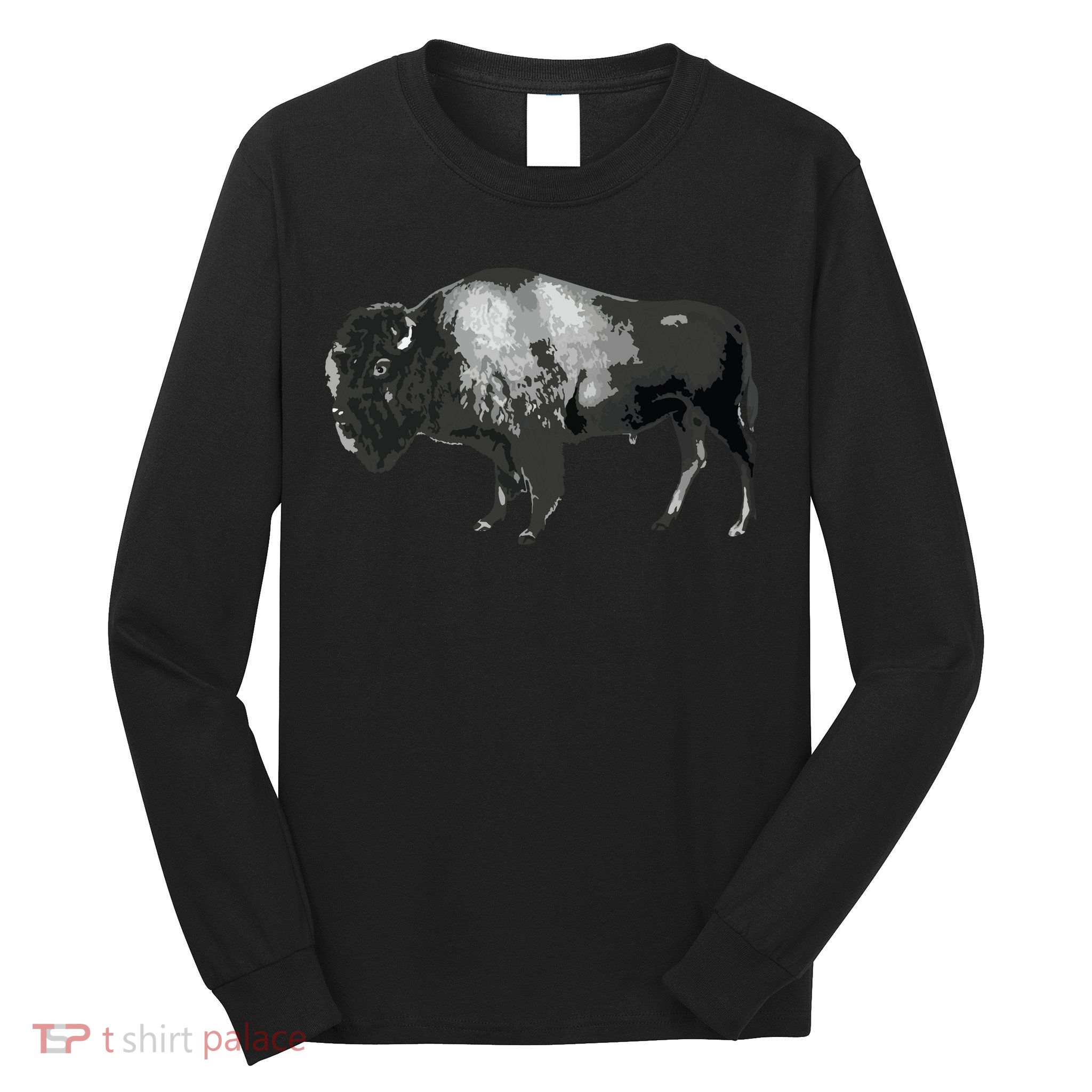 Buffalo Vintage Retro American Bison Long Sleeve Shirt