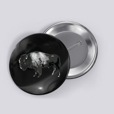Buffalo Vintage Retro American Bison Button
