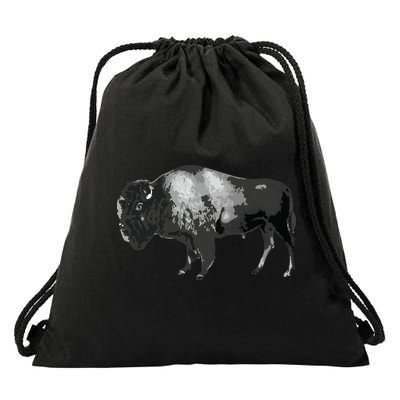 Buffalo Vintage Retro American Bison Drawstring Bag