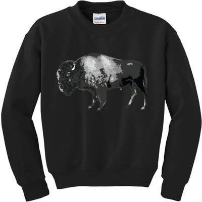 Buffalo Vintage Retro American Bison Kids Sweatshirt