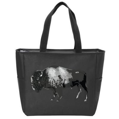 Buffalo Vintage Retro American Bison Zip Tote Bag