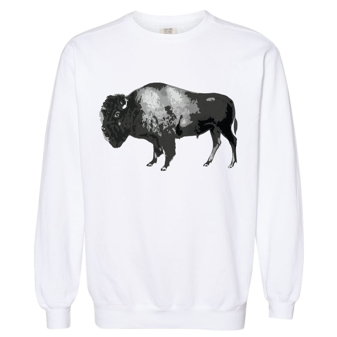 Buffalo Vintage Retro American Bison Garment-Dyed Sweatshirt