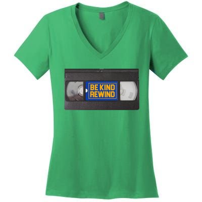 Blockbuster Video Rental Vhs Be Kind Rewind Stickers Women's V-Neck T-Shirt