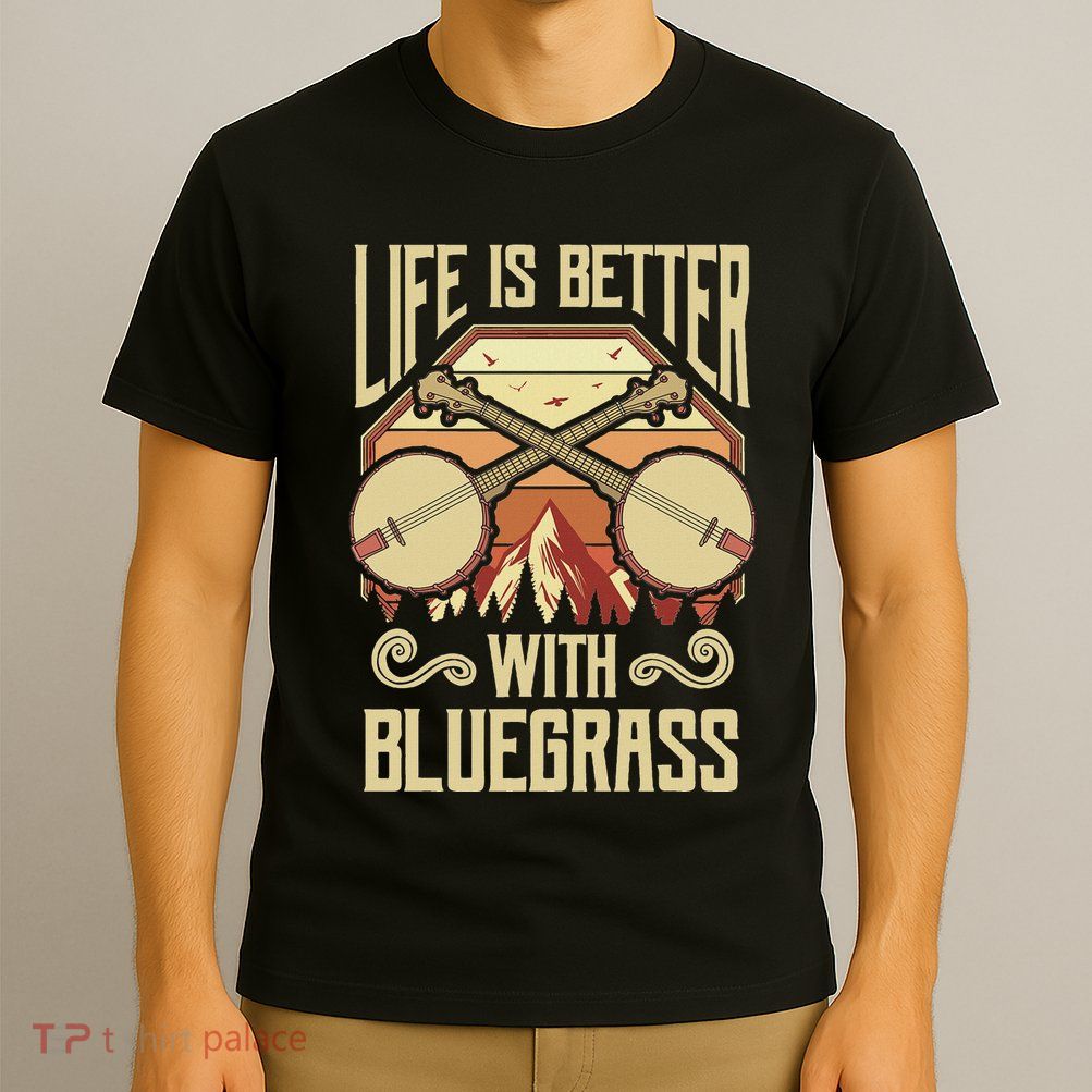 Banjo Vintage Retro Bluegrass Music Fans Banjo Player T-Shirt