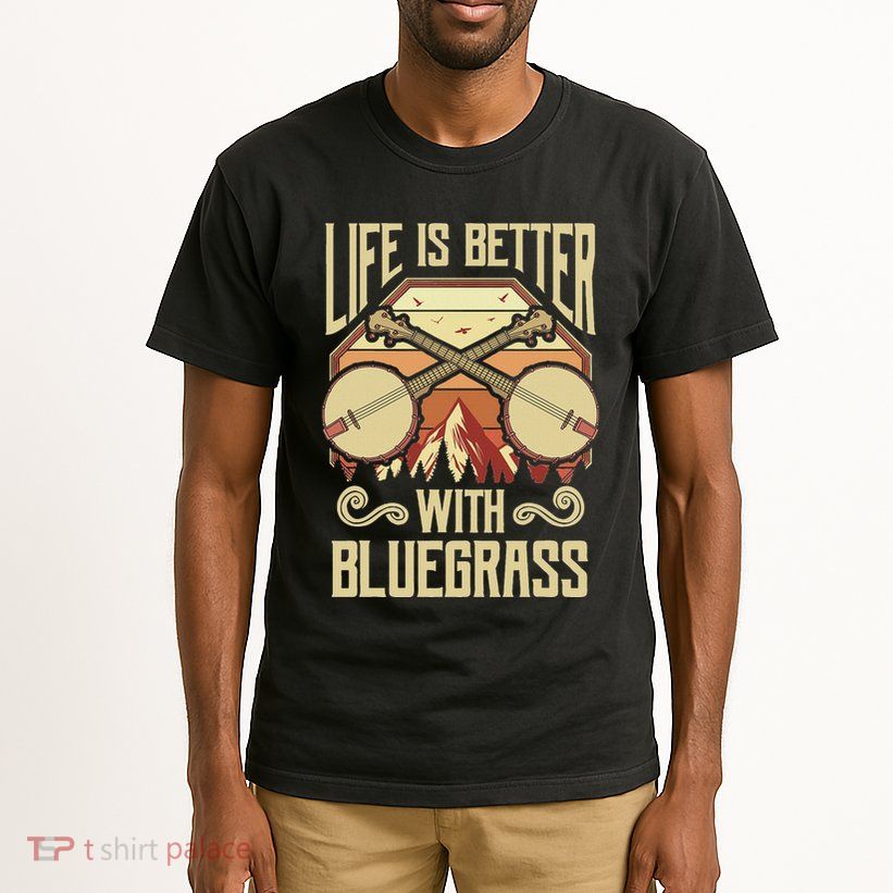 Banjo Vintage Retro Bluegrass Music Fans Banjo Player Tall T-Shirt