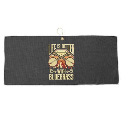 Banjo Vintage Retro Bluegrass Music Fans Banjo Player Large Microfiber Waffle Golf Towel