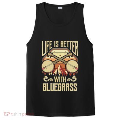 Banjo Vintage Retro Bluegrass Music Fans Banjo Player PosiCharge Competitor Tank