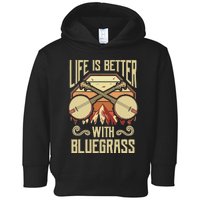 Banjo Vintage Retro Bluegrass Music Fans Banjo Player Toddler Hoodie