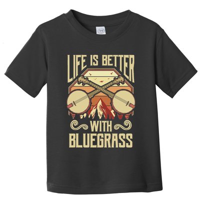 Banjo Vintage Retro Bluegrass Music Fans Banjo Player Toddler T-Shirt