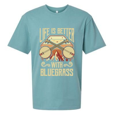 Banjo Vintage Retro Bluegrass Music Fans Banjo Player Sueded Cloud Jersey T-Shirt