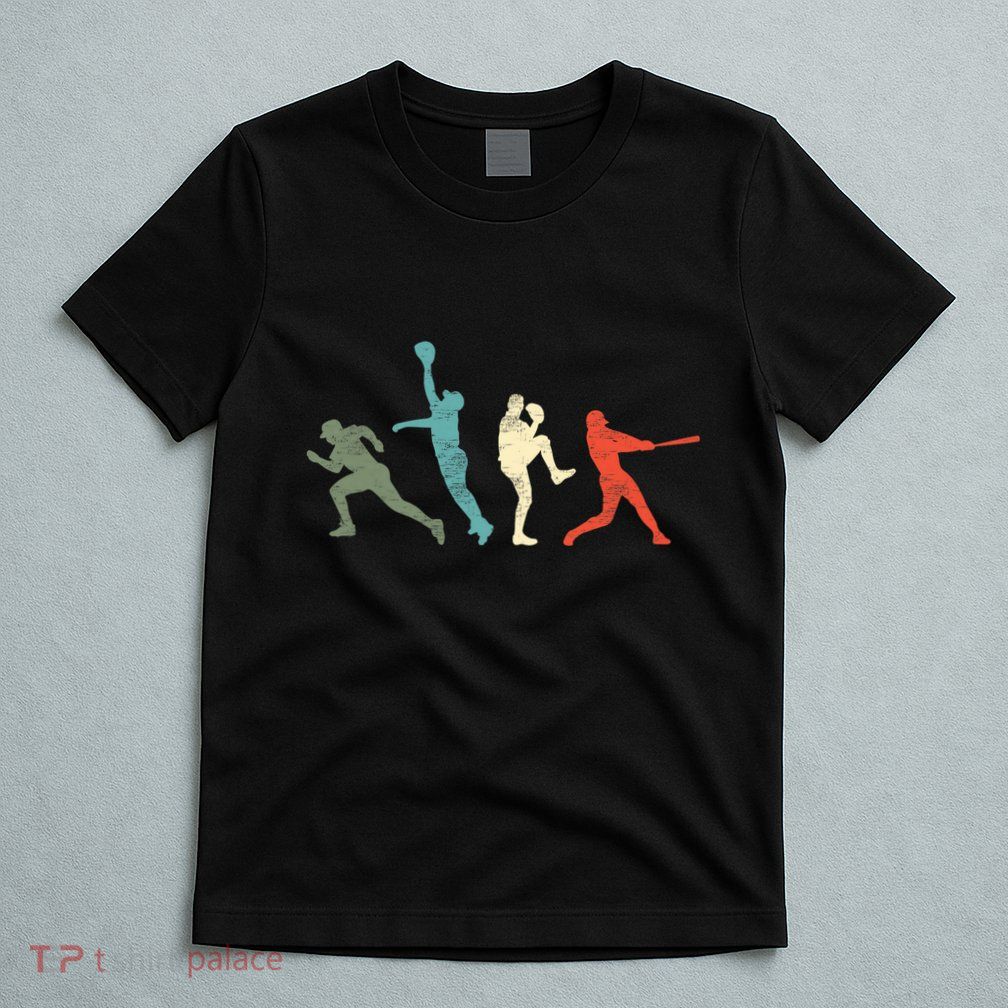 Baseball Vintage Retro Catcher Pitcher Batter T-Shirt