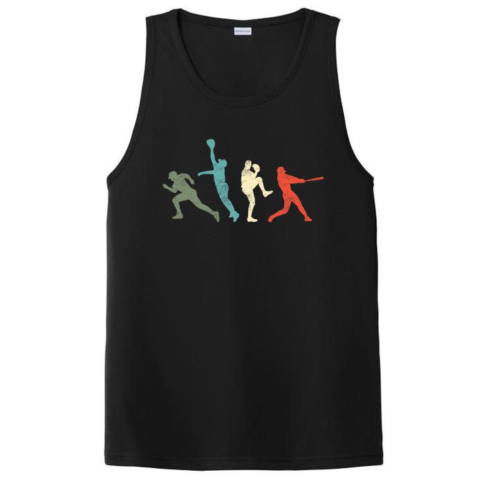 Baseball Vintage Retro Catcher Pitcher Batter PosiCharge Competitor Tank