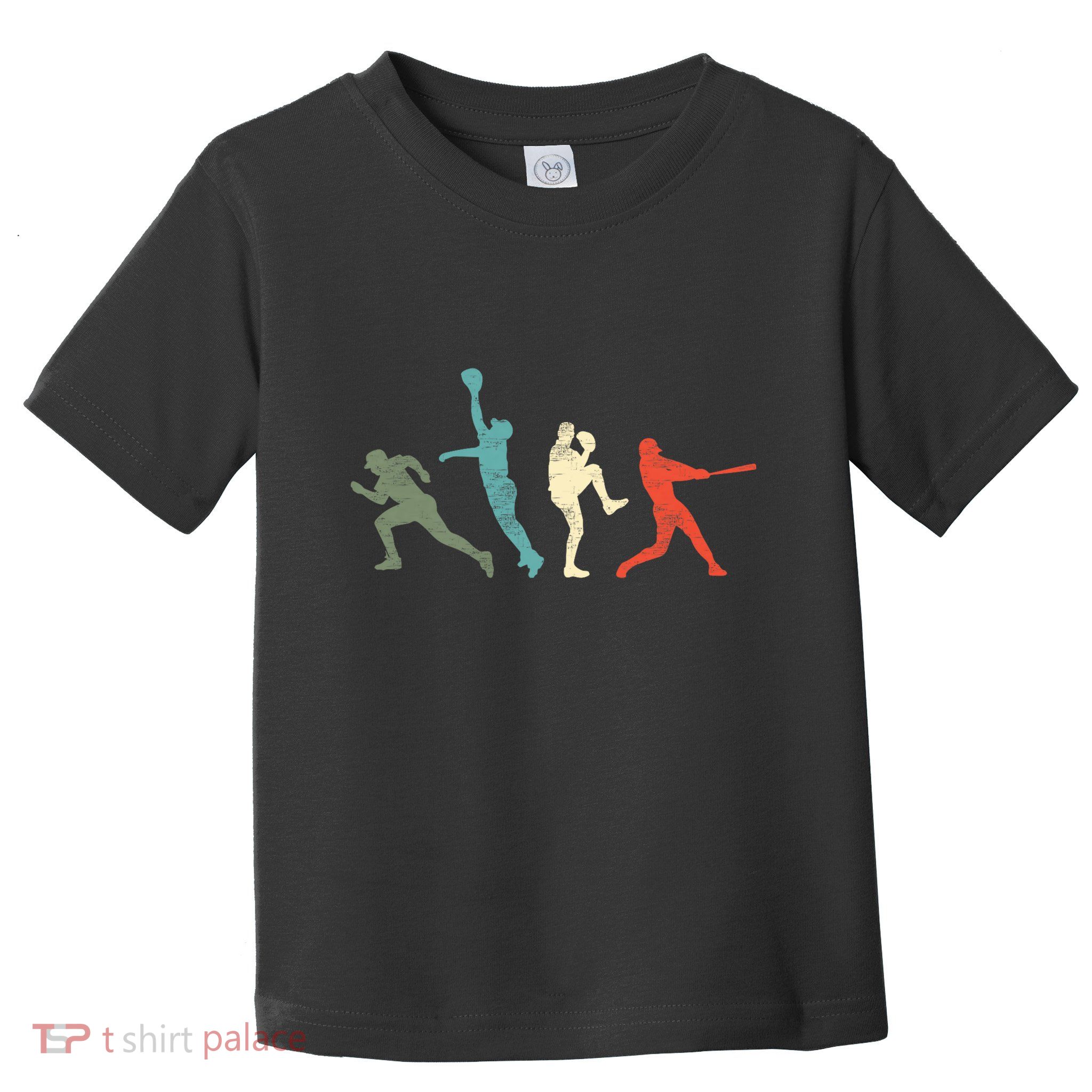 Baseball Vintage Retro Catcher Pitcher Batter Toddler T-Shirt