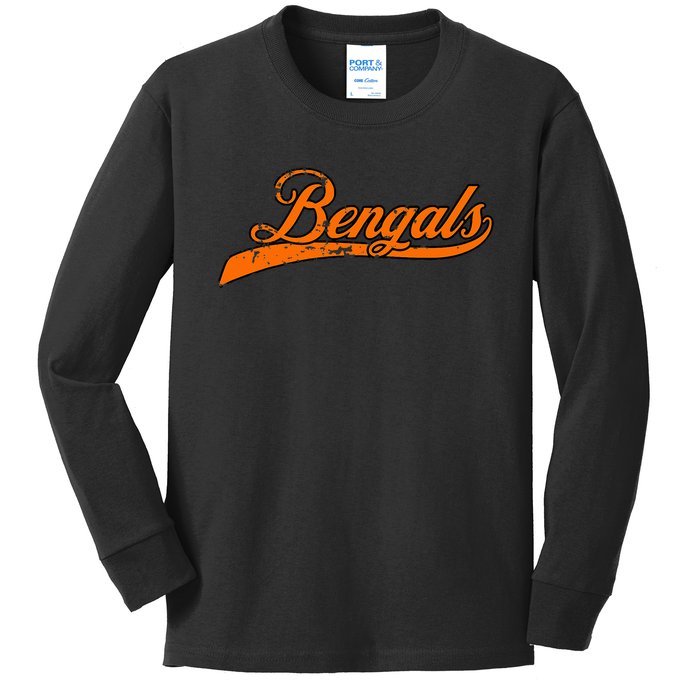 B.E.N.G.A.L.S Vintage Retro Tiger Nickname Kids Long Sleeve Shirt