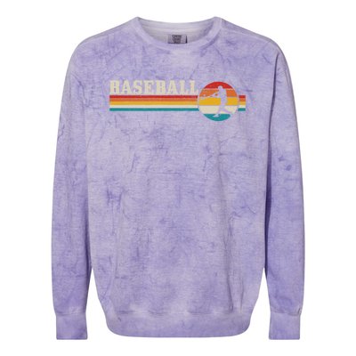 Baseball Vintage Retro Baseball Player Coach Gift Colorblast Crewneck Sweatshirt