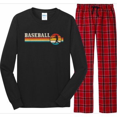 Baseball Vintage Retro Baseball Player Coach Gift Long Sleeve Pajama Set