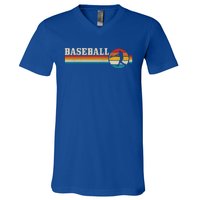 Baseball Vintage Retro Baseball Player Coach Gift V-Neck T-Shirt