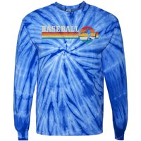 Baseball Vintage Retro Baseball Player Coach Gift Tie-Dye Long Sleeve Shirt