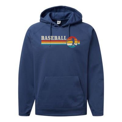 Baseball Vintage Retro Baseball Player Coach Gift Performance Fleece Hoodie