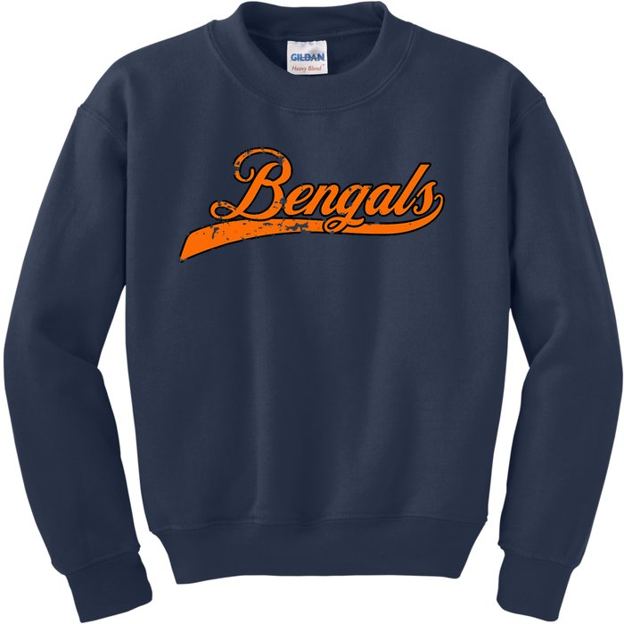 B.E.N.G.A.L.S Vintage Retro Tiger Nickname Kids Sweatshirt