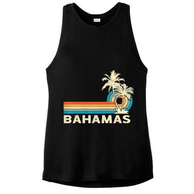 Bahamas Vacation Retro 80s Beach Souvenir Ladies PosiCharge Tri-Blend Wicking Tank