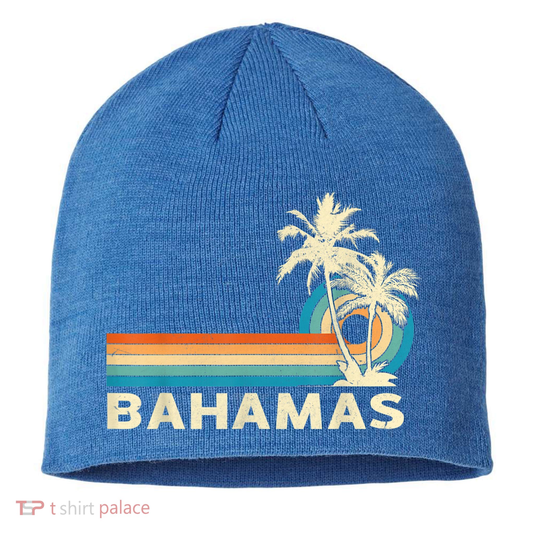 Bahamas Vacation Retro 80s Beach Souvenir Sustainable Beanie