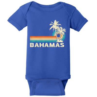 Bahamas Vacation Retro 80s Beach Souvenir Baby Bodysuit