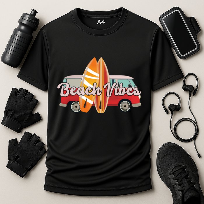 Beach Vibes Surfer Retro Van Performance Shirt