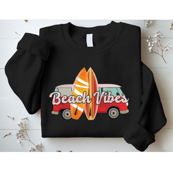 Beach Vibes Surfer Retro Van Sweatshirt