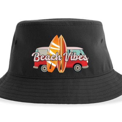 Beach Vibes Surfer Retro Van Sustainable Bucket Hat