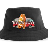 Beach Vibes Surfer Retro Van Sustainable Bucket Hat