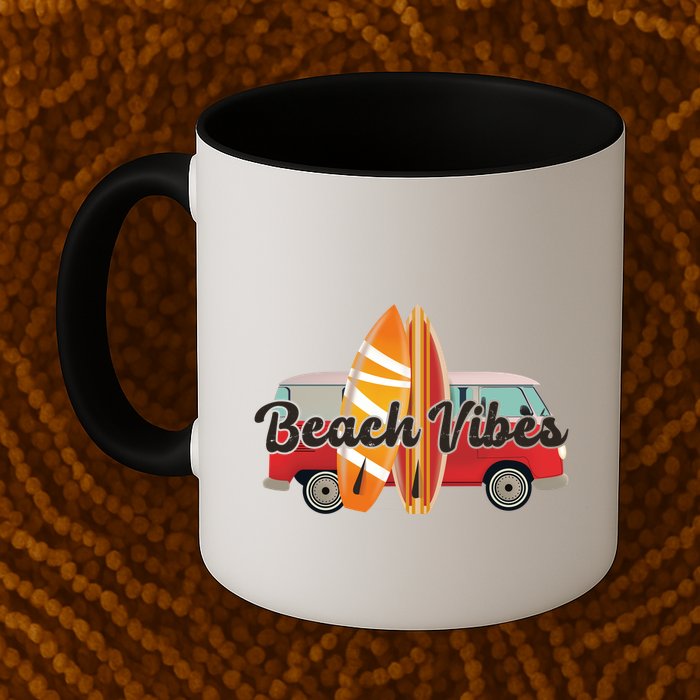 Beach Vibes Surfer Retro Van Mug