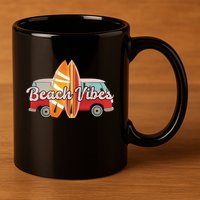 Beach Vibes Surfer Retro Van 11oz C Handle Ceramic Mug