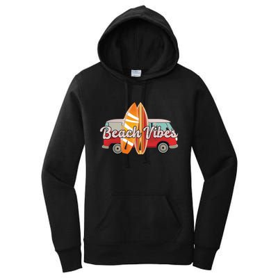 Beach Vibes Surfer Retro Van Women's Pullover Hoodie