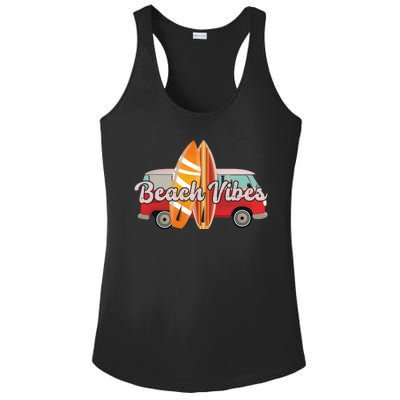 Beach Vibes Surfer Retro Van Ladies PosiCharge Competitor Racerback Tank