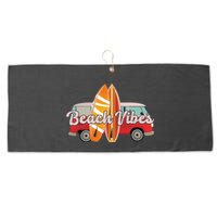 Beach Vibes Surfer Retro Van Large Microfiber Waffle Golf Towel