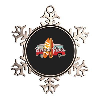 Beach Vibes Surfer Retro Van Metallic Star Ornament