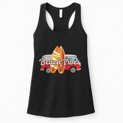 Beach Vibes Surfer Retro Van Womens Tank Top