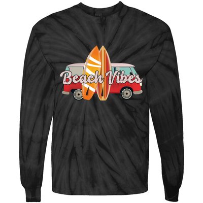Beach Vibes Surfer Retro Van Tie-Dye Long Sleeve Shirt