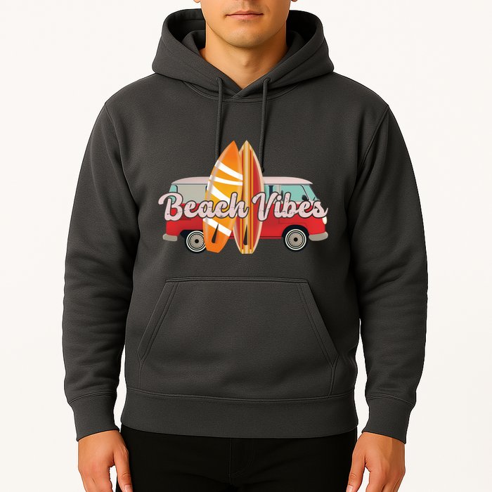Beach Vibes Surfer Retro Van Hoodie
