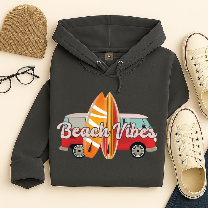 Beach Vibes Surfer Retro Van Hoodie