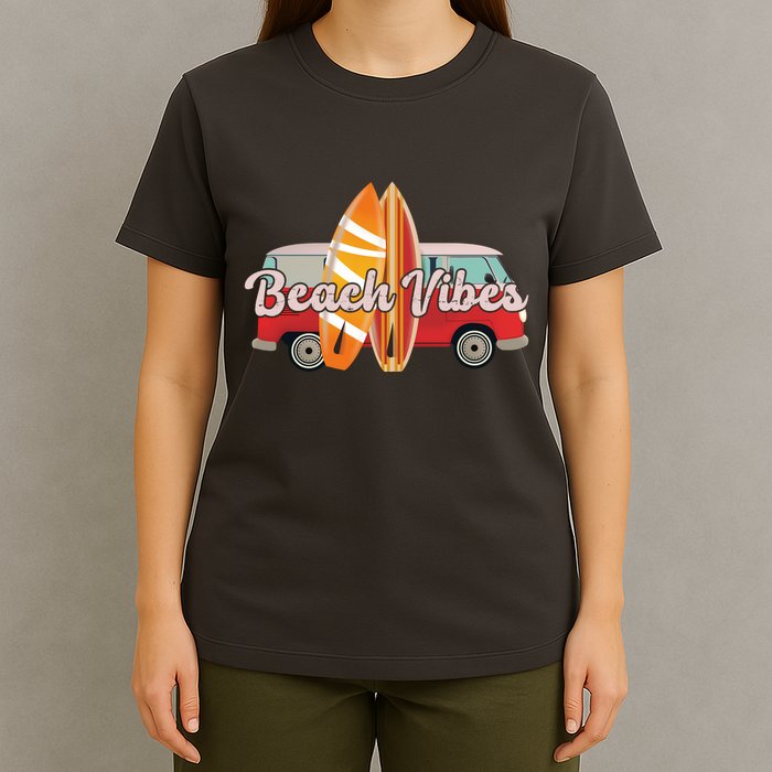 Beach Vibes Surfer Retro Van T-Shirt
