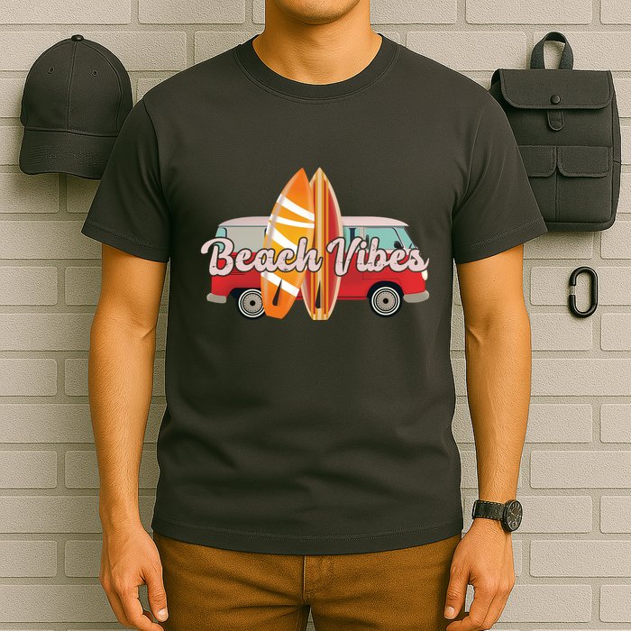 Beach Vibes Surfer Retro Van T-Shirt