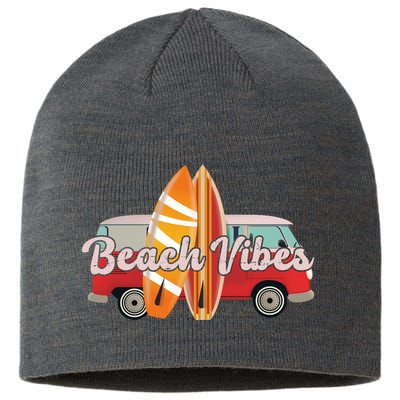 Beach Vibes Surfer Retro Van Sustainable Beanie