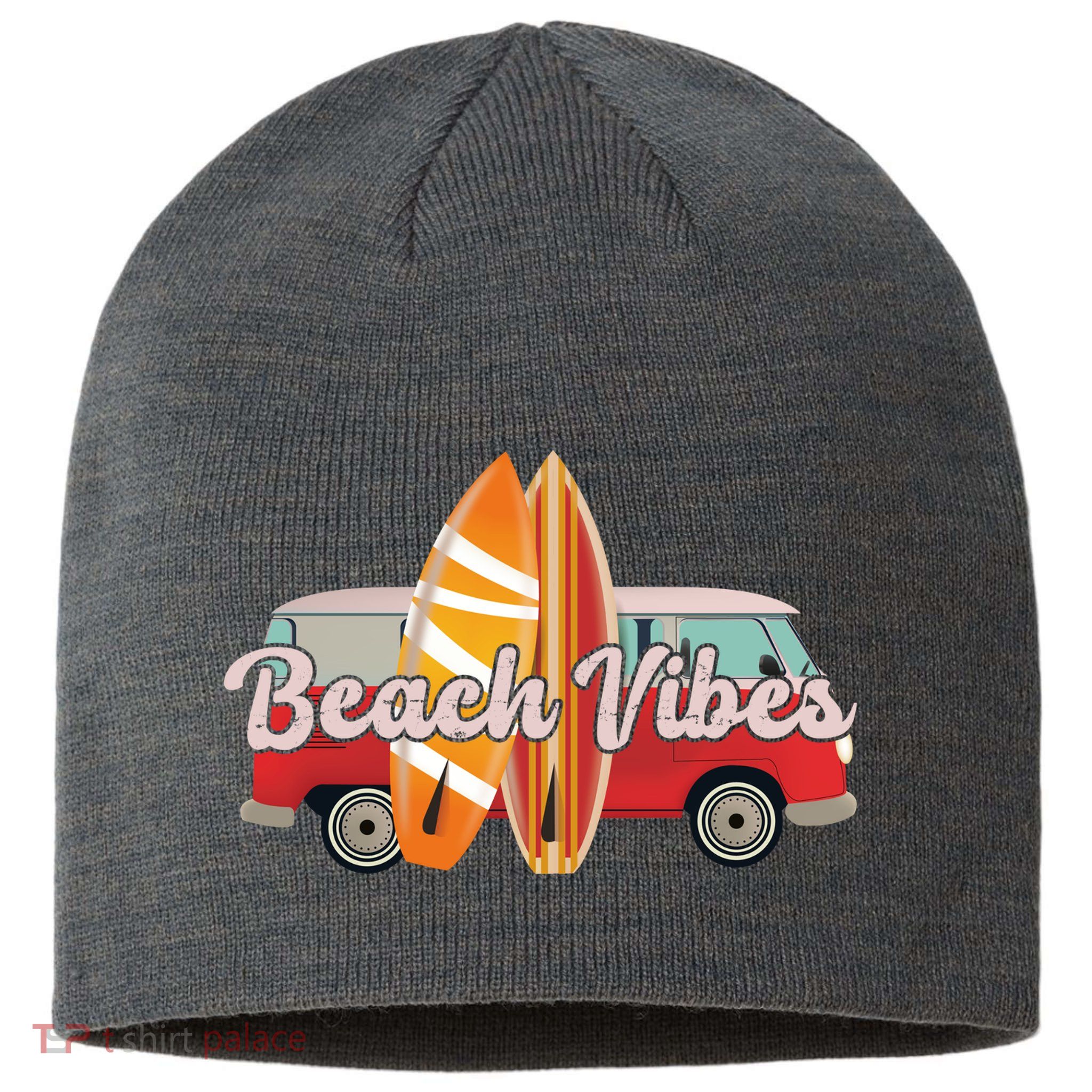 Beach Vibes Surfer Retro Van Sustainable Beanie